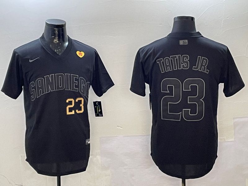 Men San Diego Padres 23 Tatis jr Black Throwback Game 2025 Nike MLB Jersey style 10